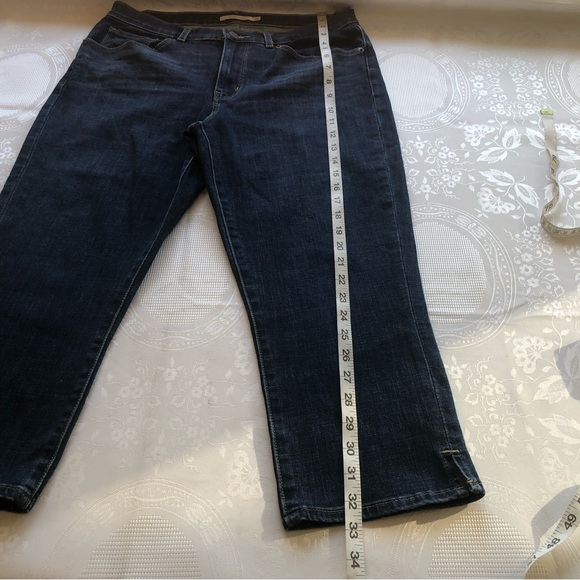 Levi’s Jeans Denim Capri Women’s Size 10 Blue Classic Pants Elastic Waist Cargo - Picture 11 of 16